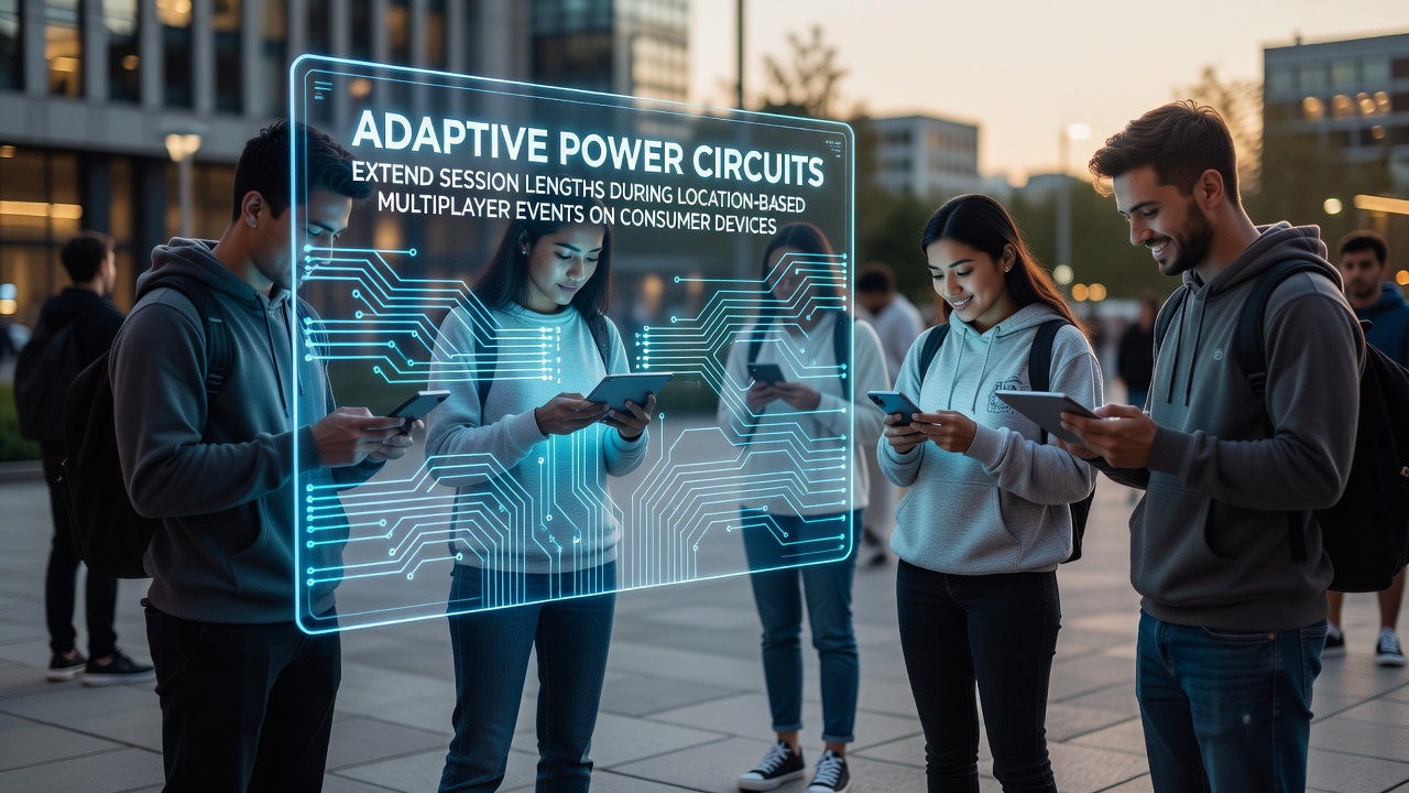Consumer device displaying adaptive power circuit interface during outdoor multiplayer event