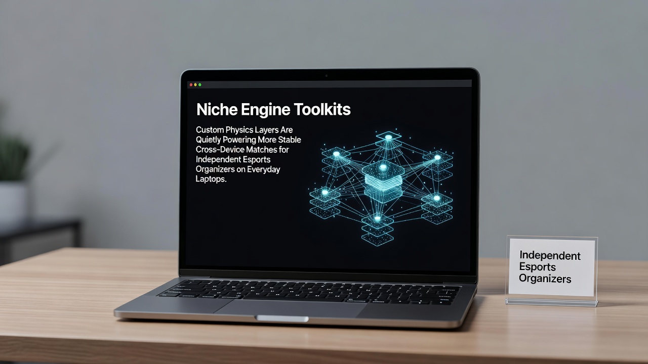 Custom physics layers in niche engine toolkits adjusting simulation parameters across laptop hardware during an esports match setup