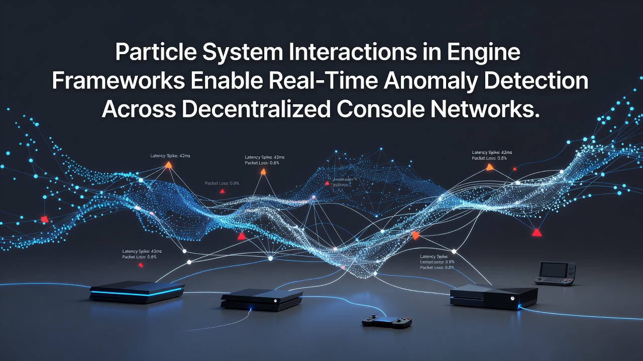 Visualization of particle system interactions within a game engine framework monitoring decentralized console network traffic