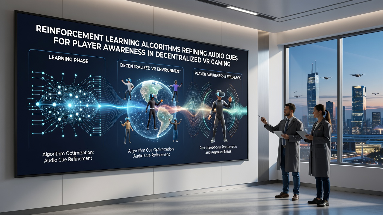 Distributed VR nodes processing refined audio cues during a live decentralized gaming session